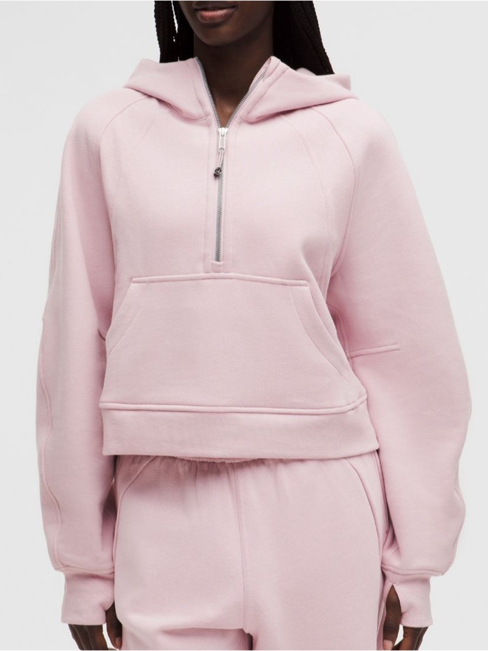 Lululemon Scuba oversized half zip hoodie in porcelain pink